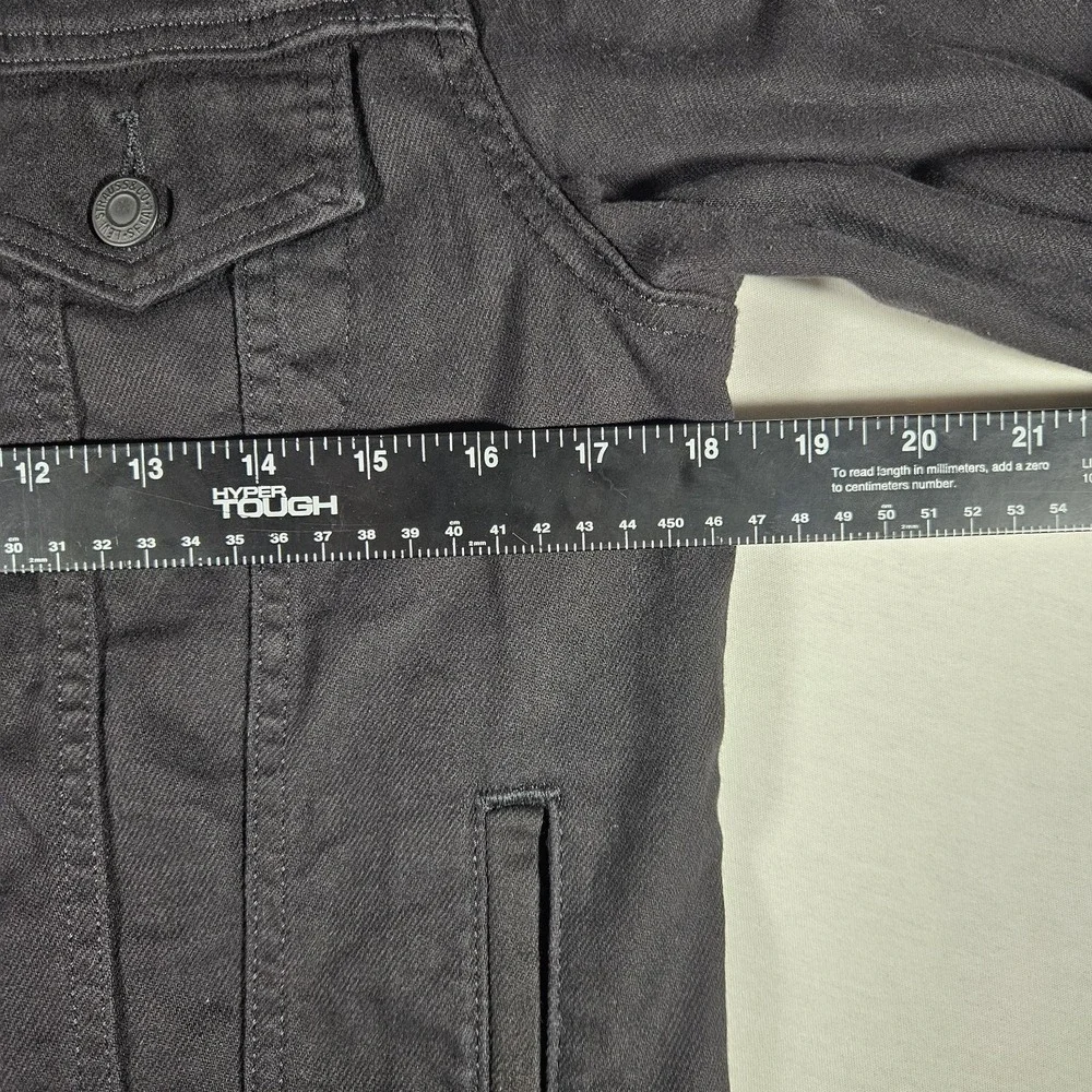 Levi's Denim Trucker Jacket Black Womens Medium Stretch Motorcycle Type III - Picture 6 of 6